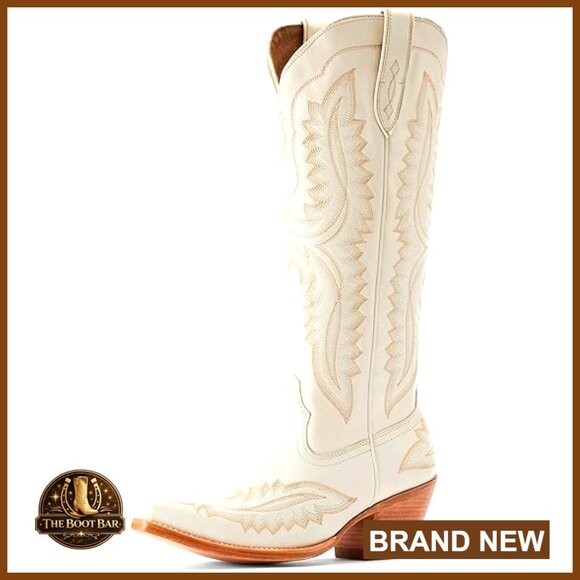 Other - Western Cowboy Boots Square Toe Retro Leather Embroidery Chunky Heel